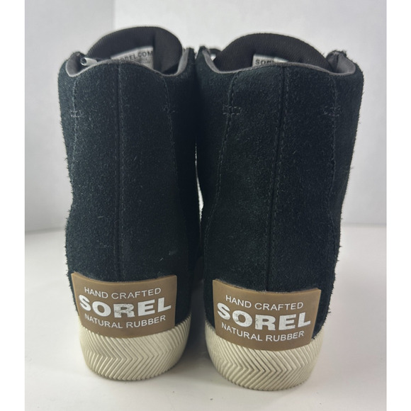 Sorel Out n About Wedge Shoes Suede Ankle Boot Black Lace Sneakers Women's 8.5 - Picture 13 of 16